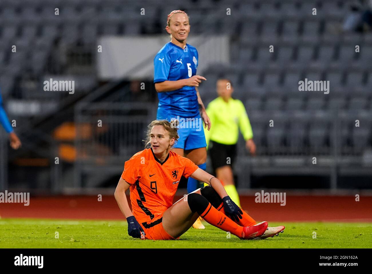 REYKJAVIK, ICELAND - SEPTEMBER 21: Vivianne Miedema of the Netherlands during the 2023 FIFA Women's World Cup Qualifying Round Group C match between Iceland and Netherlands at Laugardalsvollur on September 21, 2021 in Reykjavik, Iceland (Photo by Andre Weening/Orange Pictures) Stock Photo