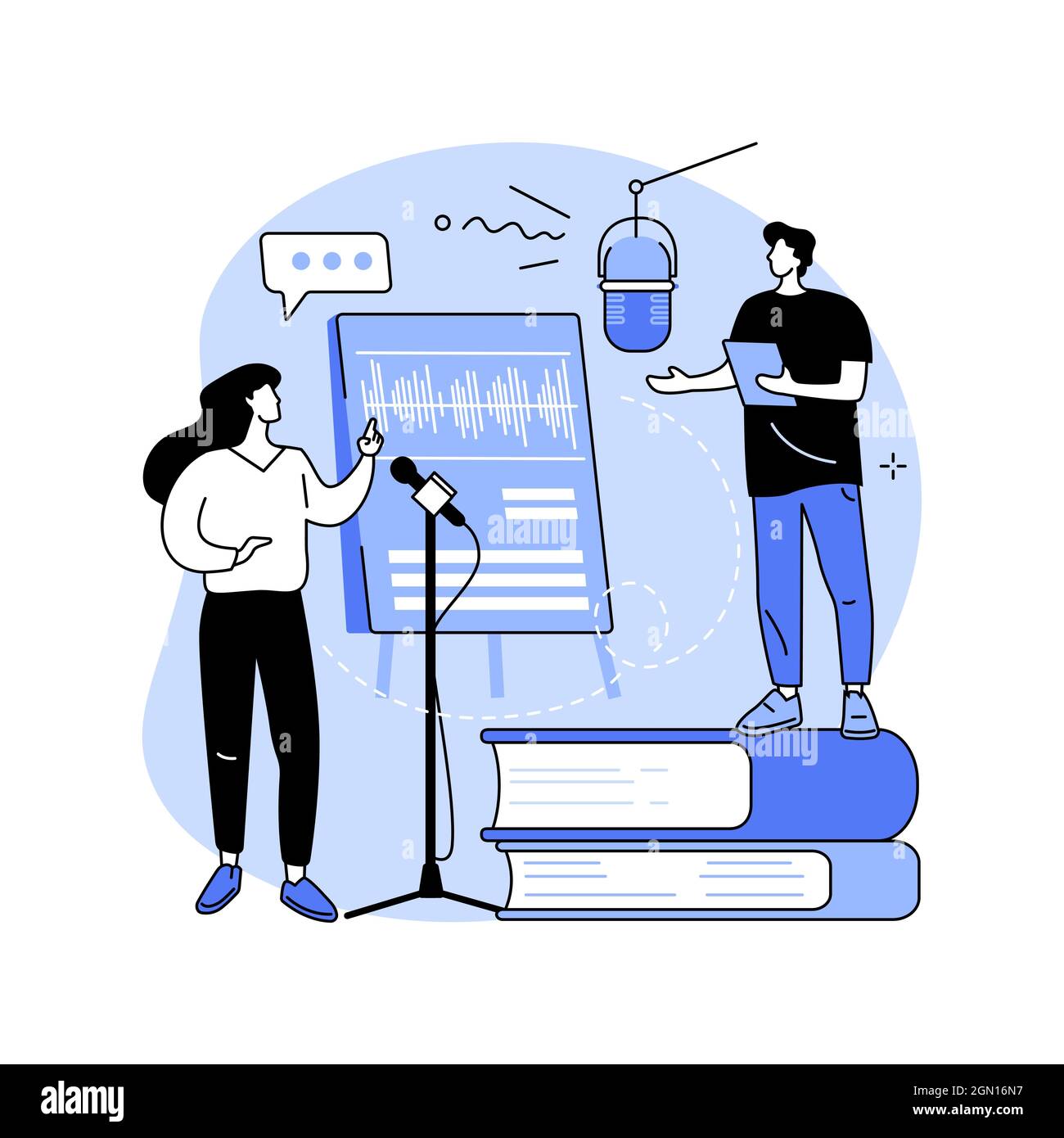 Voice and speech training abstract concept vector illustration Stock