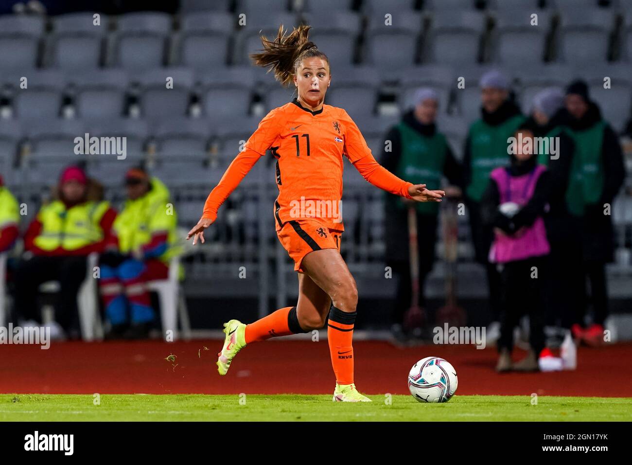 REYKJAVIK, ICELAND - SEPTEMBER 21: Lieke Martens of the Netherlands during the 2023 FIFA Women's World Cup Qualifying Round Group C match between Iceland and Netherlands at Laugardalsvollur on September 21, 2021 in Reykjavik, Iceland (Photo by Andre Weening/Orange Pictures) Stock Photo