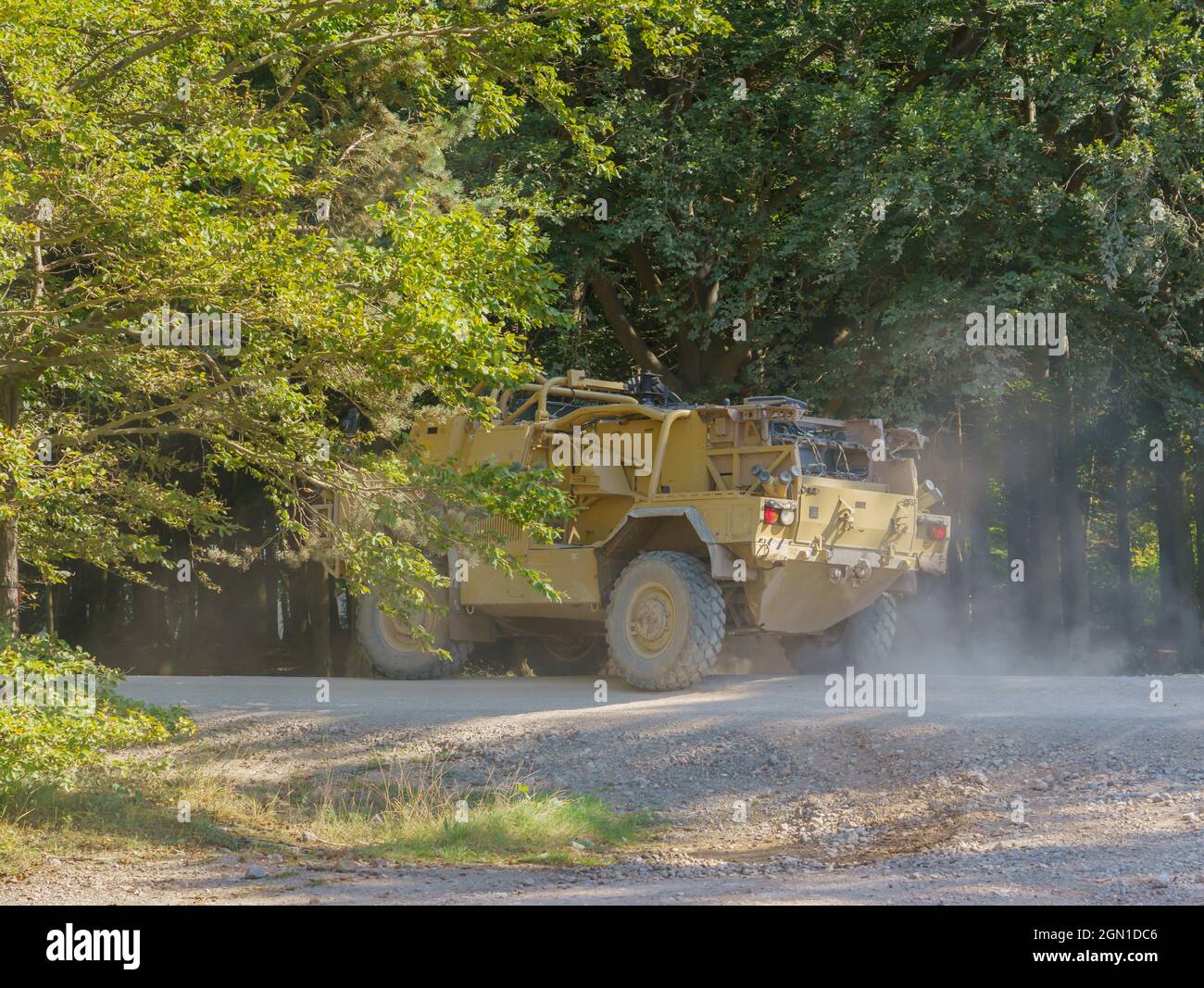 British army Supacat Jackal 4x4 rapid assault, fire support and reconnaissance vehicles on exercise, Salisbury Plain (SPTA) UK Stock Photo