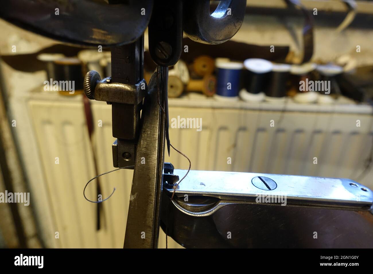 Handwerker Laden.Schuhe und Schlüsseldienst Saladauski. Linden.Hannover. Stock Photo