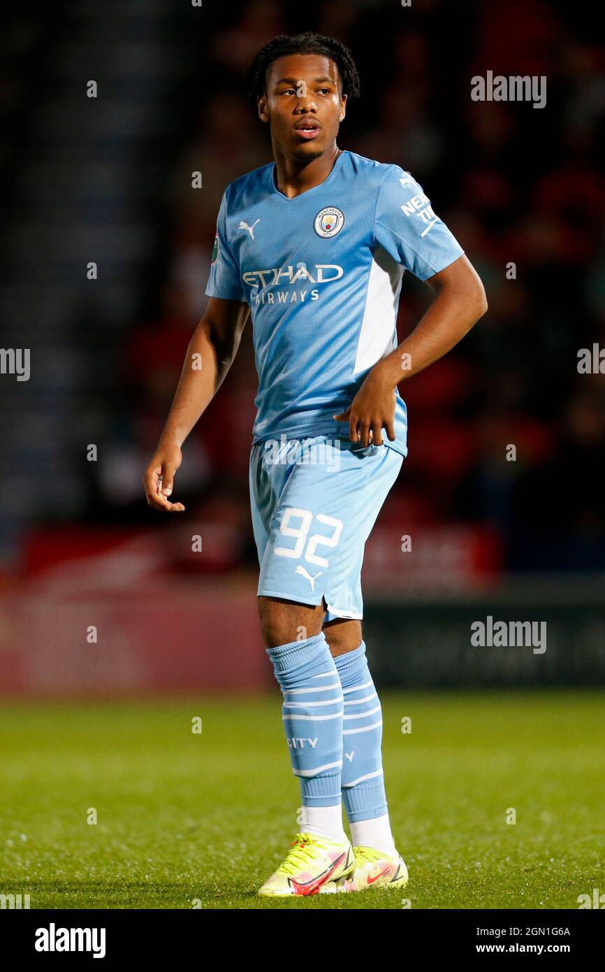Doncaster, UK. 21st Sep, 2021. Micah Hamilton #92 of Manchester City ...