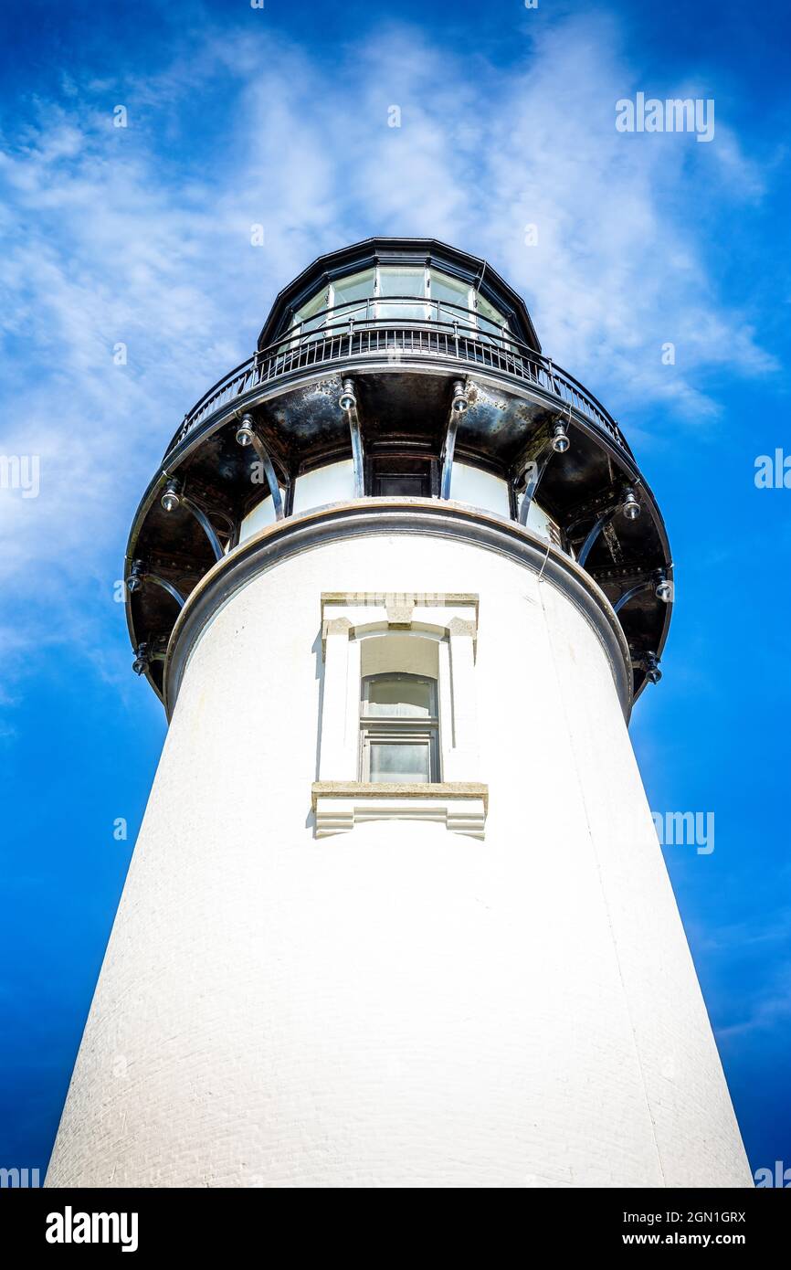 The historic Yaquina Head Lighthouse, Newport Oregon USA Stock Photo