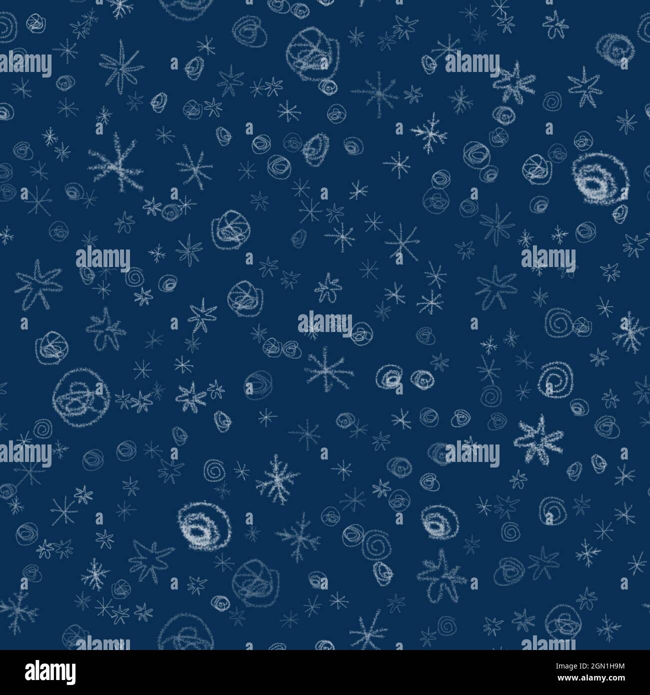 Hand Drawn Snowflakes Christmas Seamless Pattern. Subtle Flying Snow ...