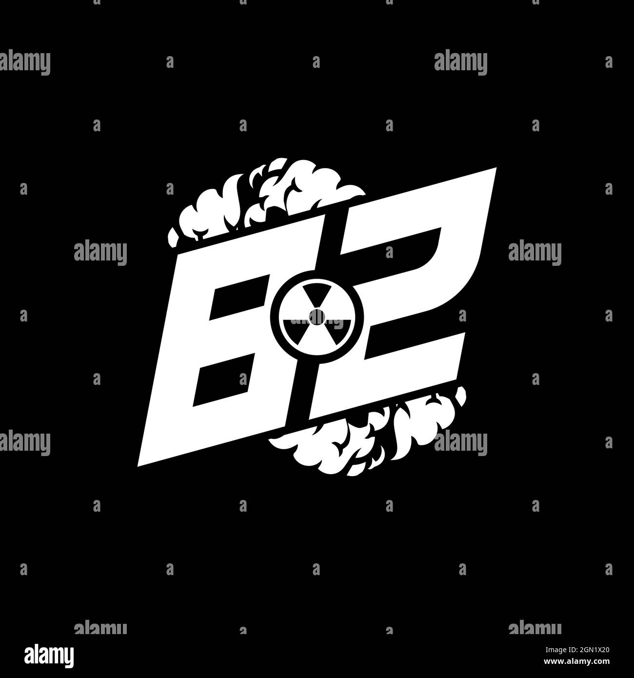 BZ Initial ESport Monogram with Shape and Smoke Style template vector Stock Vector