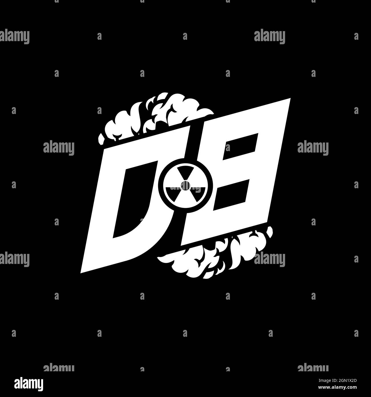 DB Initial ESport Monogram with Shape and Smoke Style template vector Stock Vector
