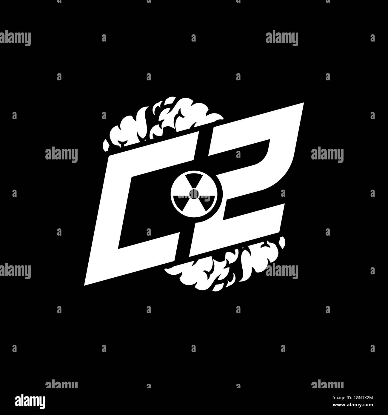 CZ Initial ESport Monogram with Shape and Smoke Style template vector Stock Vector