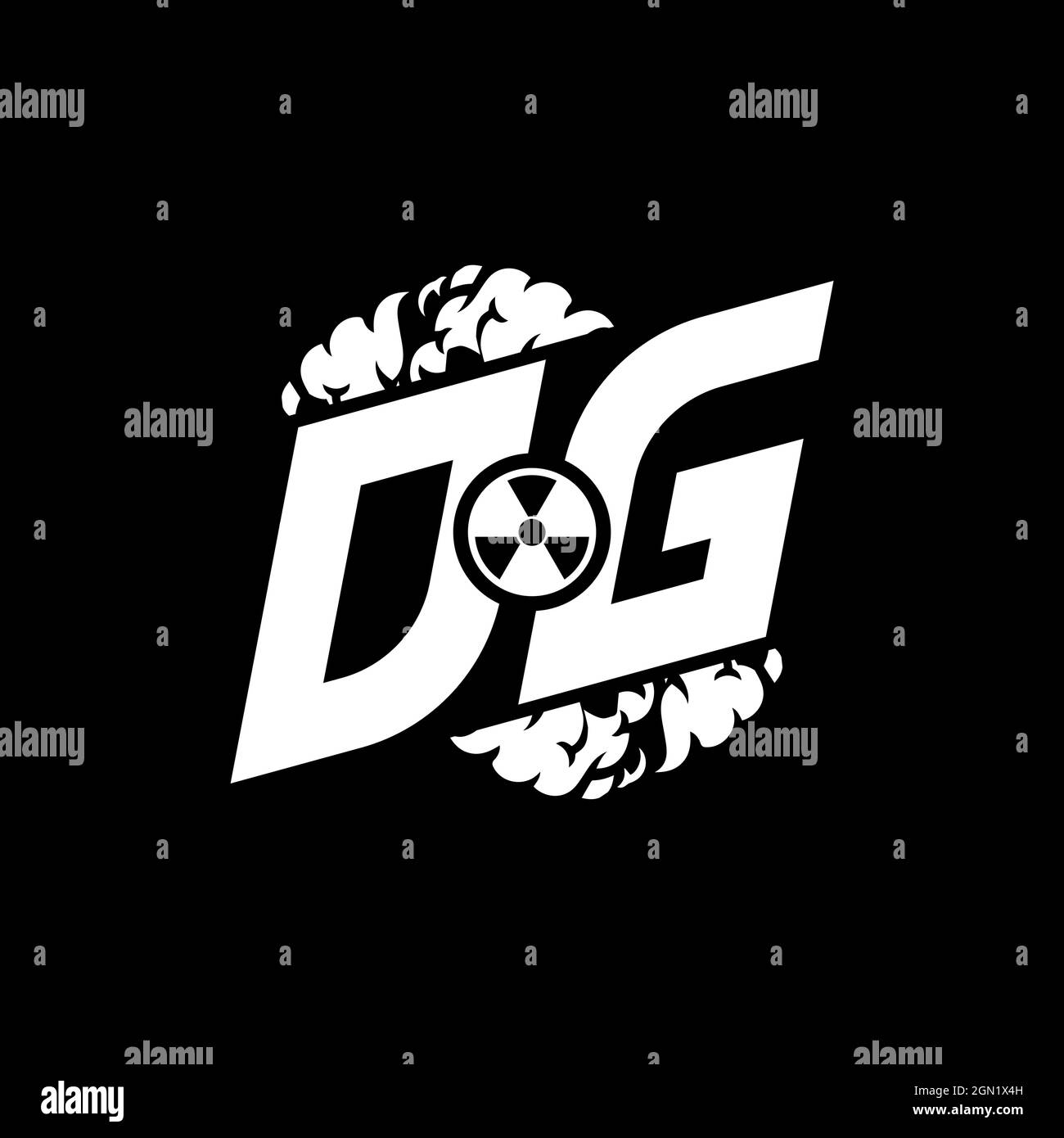 DG Initial ESport Monogram with Shape and Smoke Style template vector Stock Vector