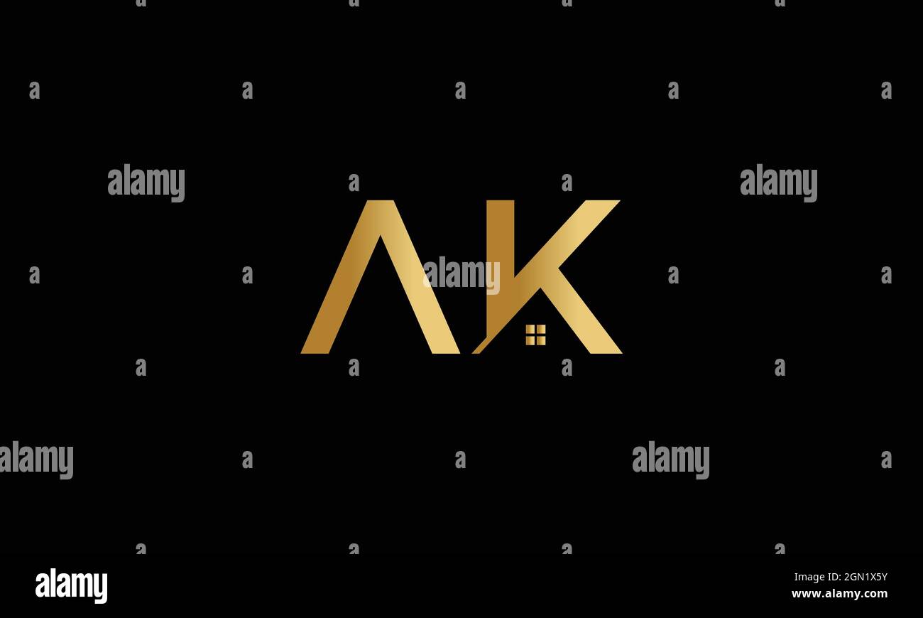 LETTER AK REAL ESTATE LOGO DESIGN FOR ILLUSTRATION USE Stock Vector