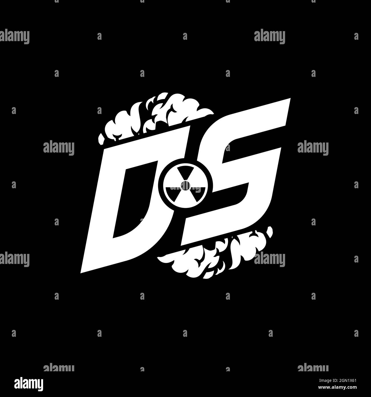 DS Initial ESport Monogram with Shape and Smoke Style template vector Stock Vector