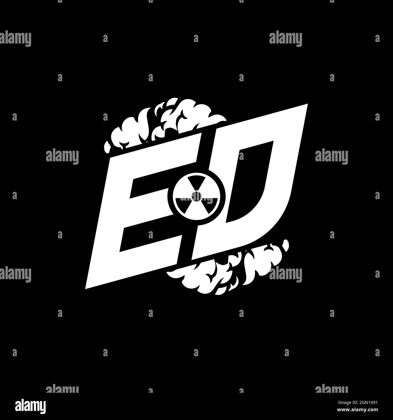 ED Initial ESport Monogram with Shape and Smoke Style template vector Stock Vector