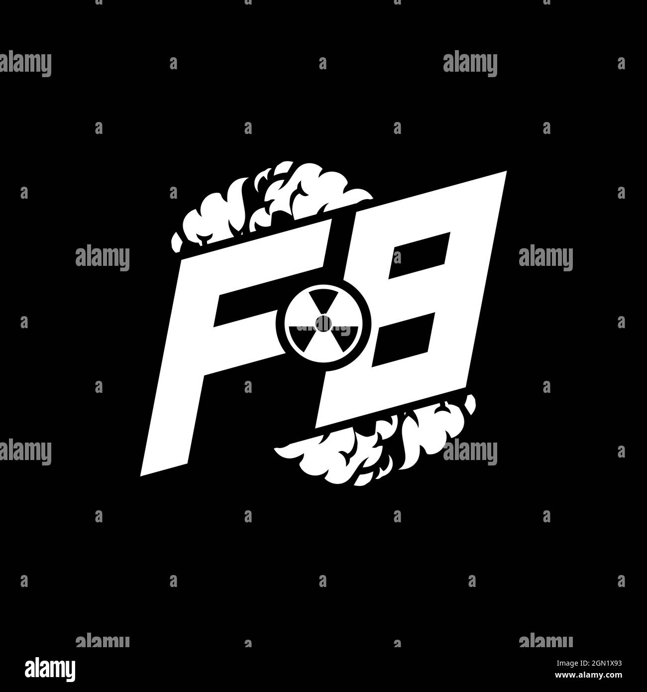 FB Initial ESport Monogram with Shape and Smoke Style template vector Stock Vector