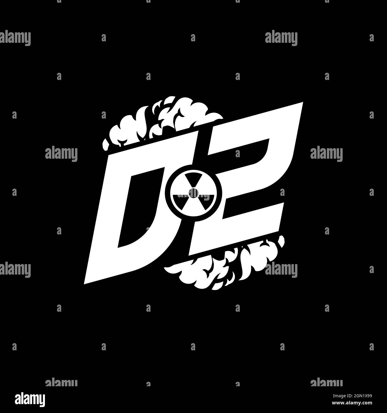 DZ Initial ESport Monogram with Shape and Smoke Style template vector Stock Vector