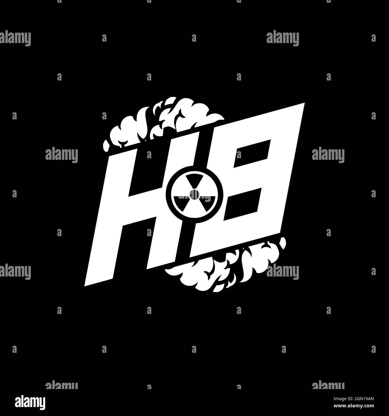 HB Initial ESport Monogram with Shape and Smoke Style template vector Stock Vector