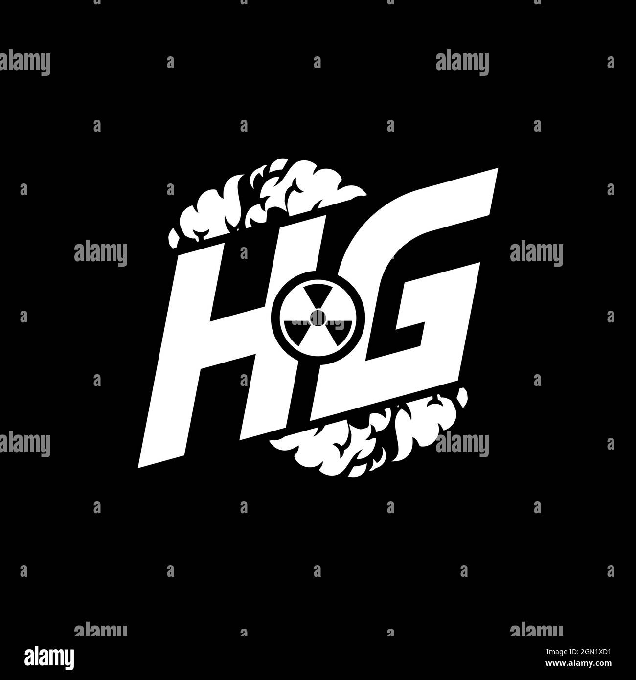 HG Initial ESport Monogram with Shape and Smoke Style template vector Stock Vector