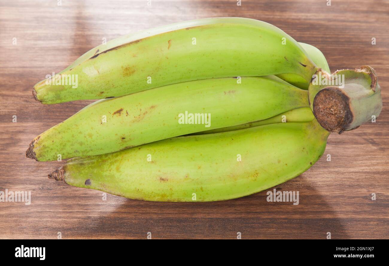 Organic Green Male Banana - Musa Balbisiana Fruit Stock Photo
