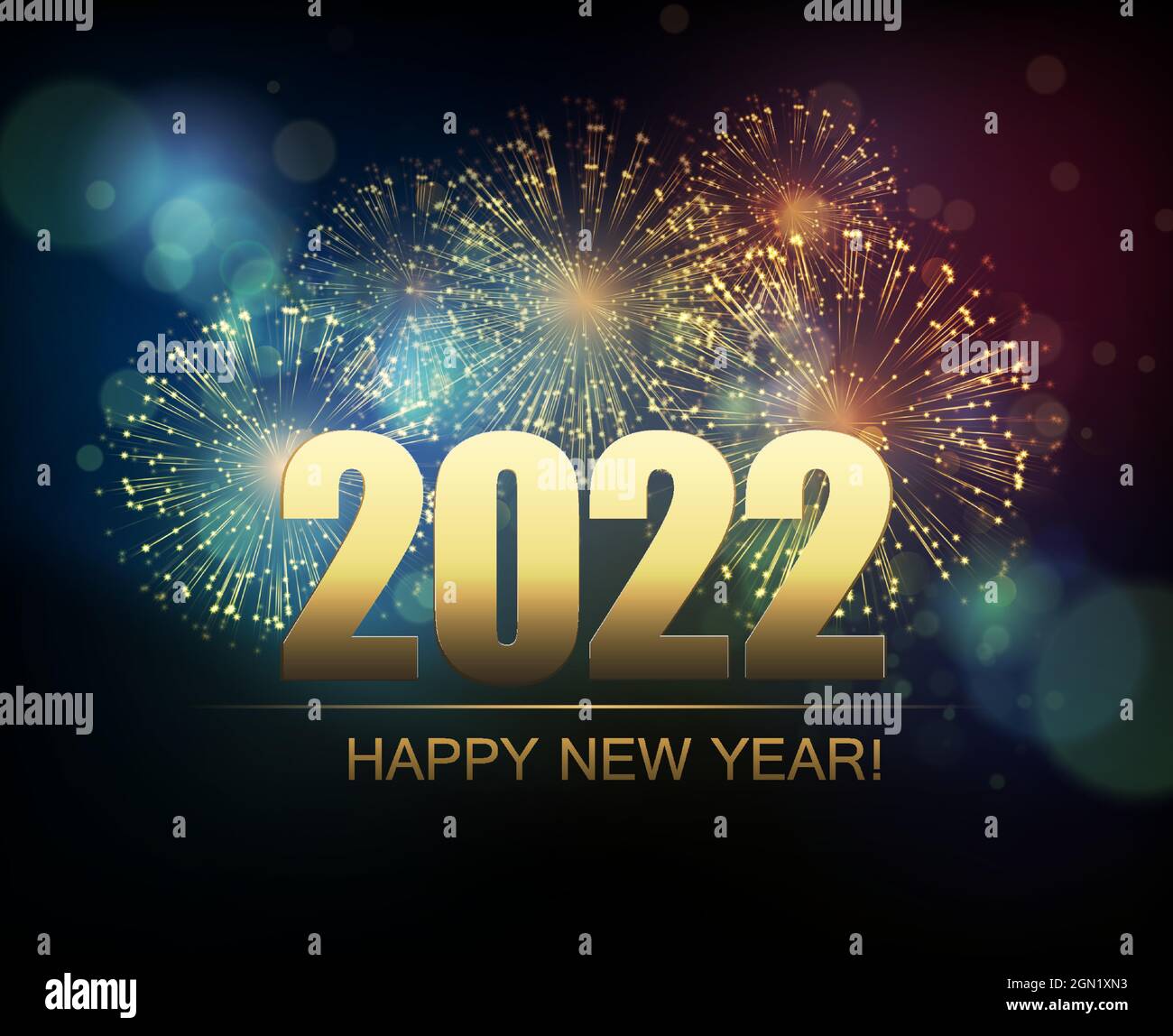 2022 New Year Abstract background with fireworks. Vector Stock Vector ...