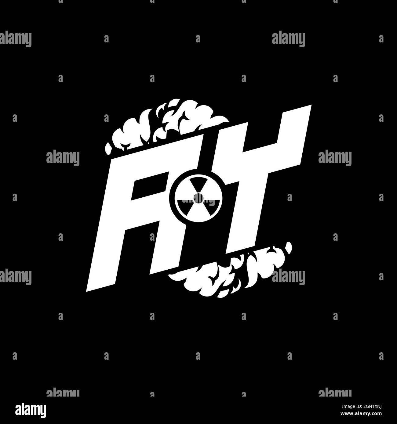 AY Initial ESport Monogram with Shape and Smoke Style template vector Stock Vector