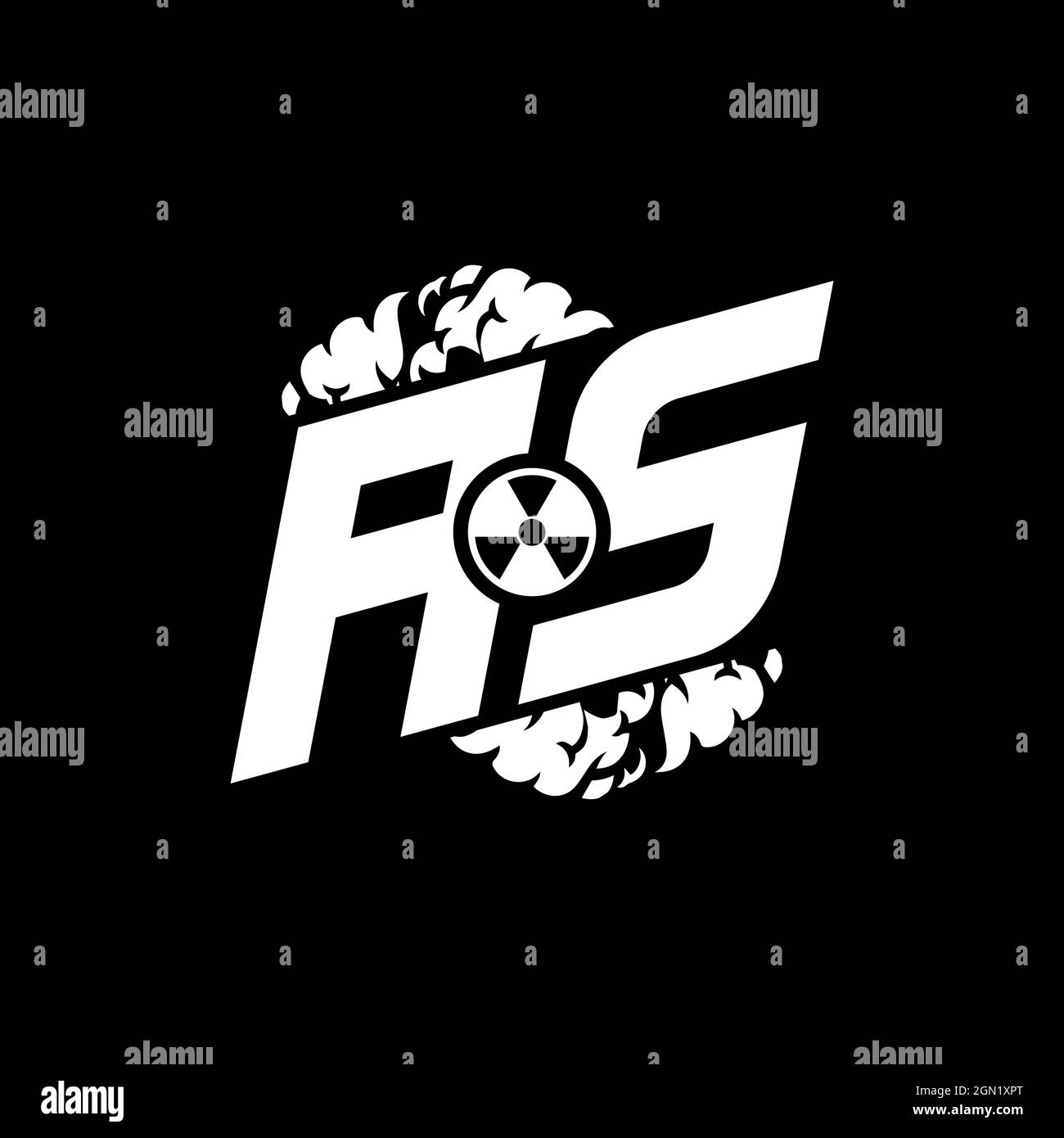 AS Initial ESport Monogram with Shape and Smoke Style template vector Stock Vector
