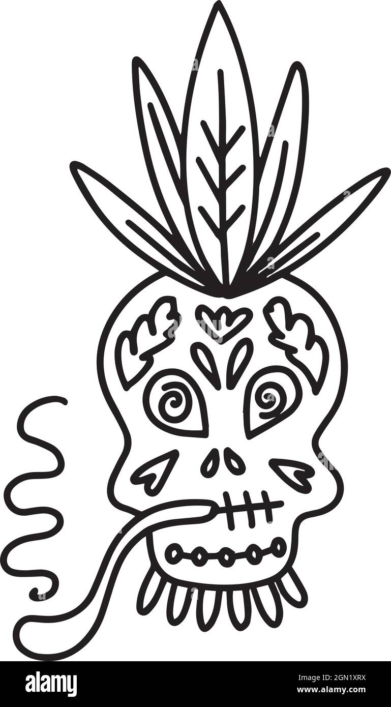 Skull decorated with cross and flowers Stock Vector Image & Art Alamy