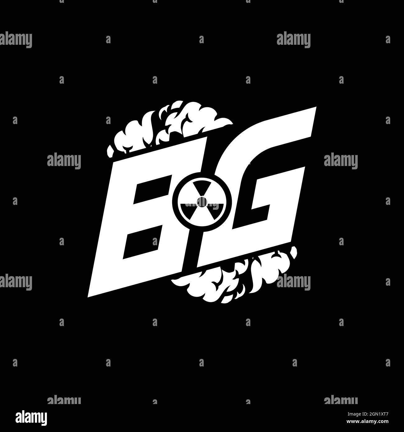 BG Initial ESport Monogram with Shape and Smoke Style template vector Stock Vector
