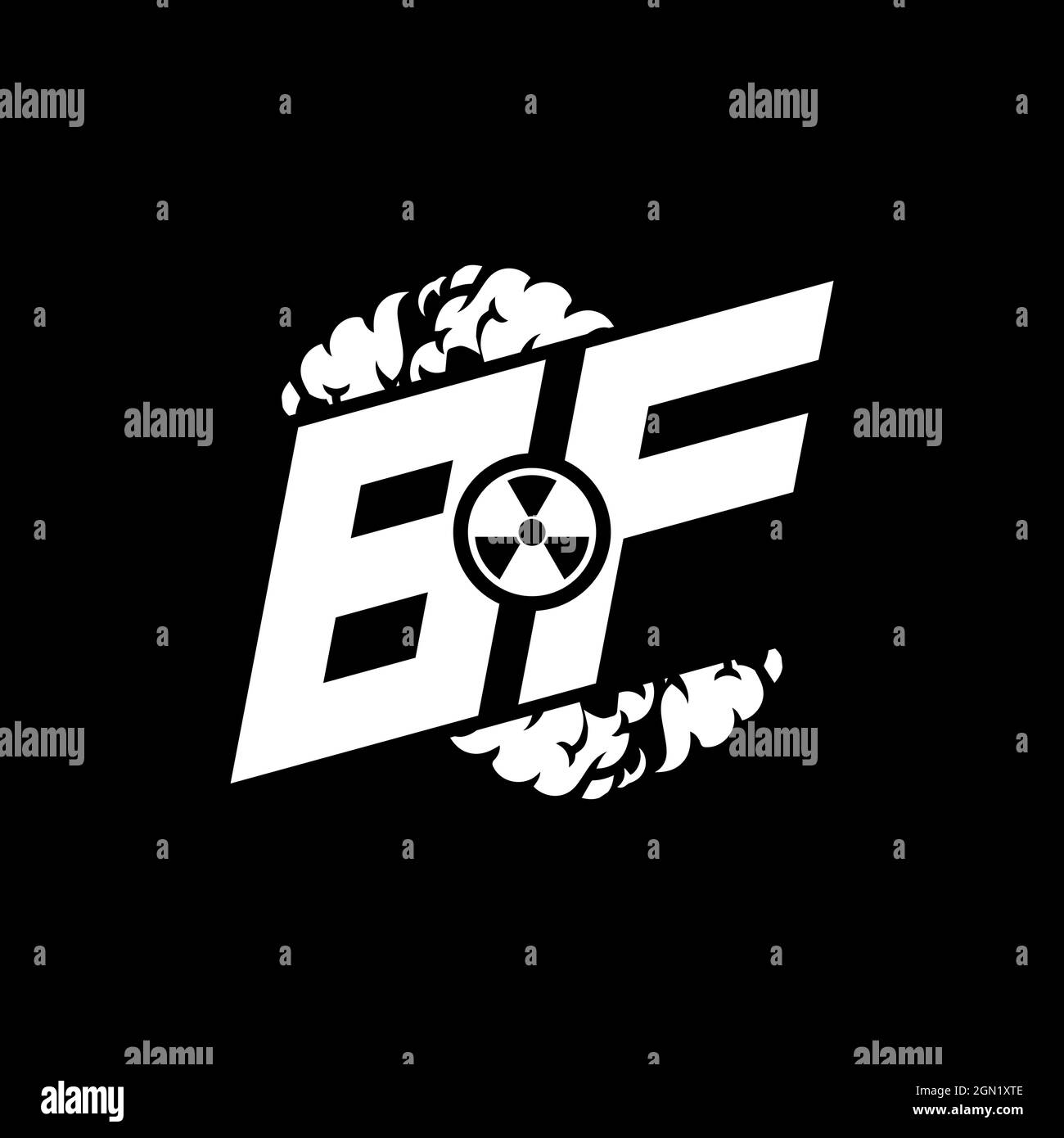 BF Initial ESport Monogram with Shape and Smoke Style template vector Stock Vector