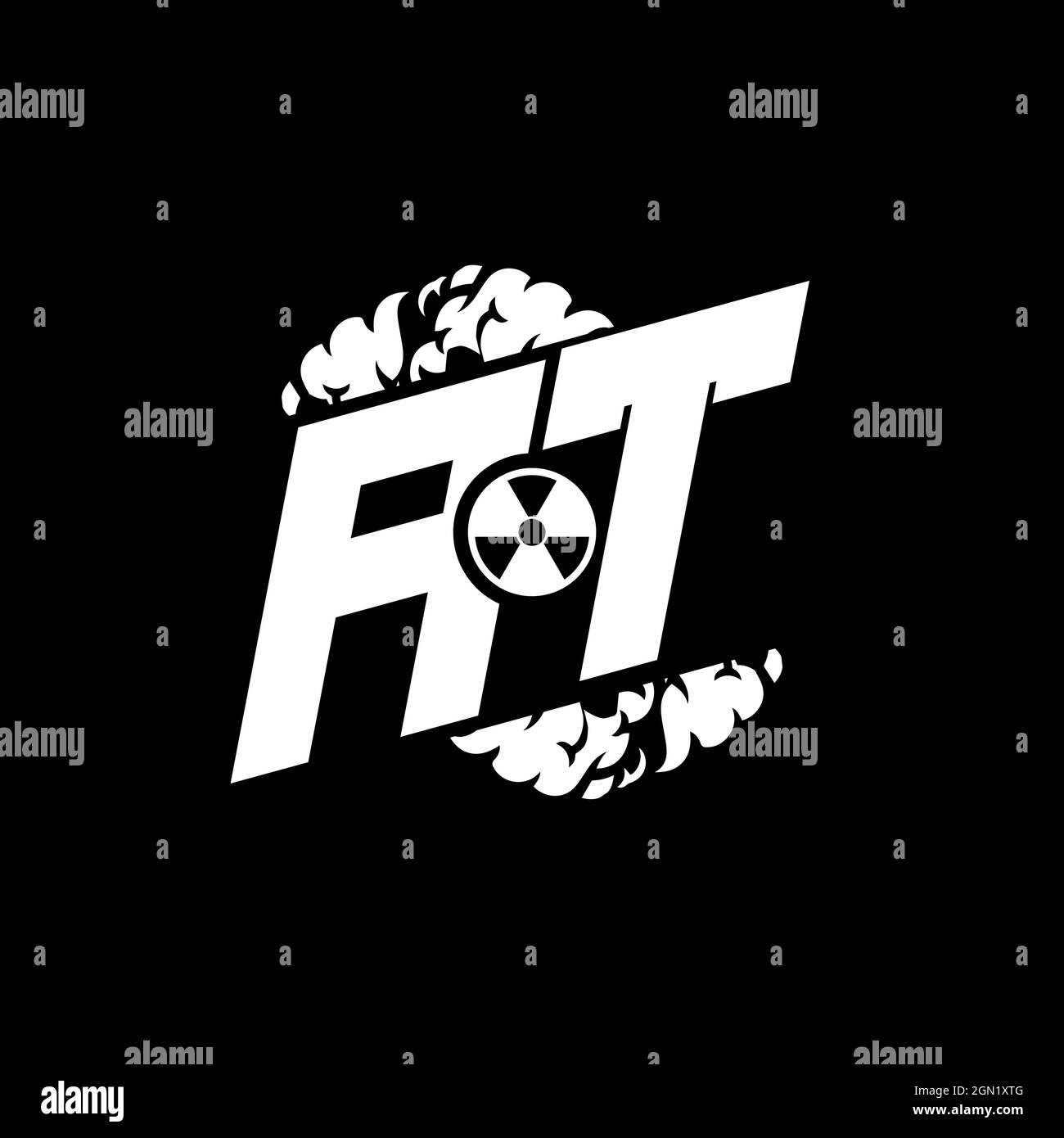 AT Initial ESport Monogram with Shape and Smoke Style template vector Stock Vector