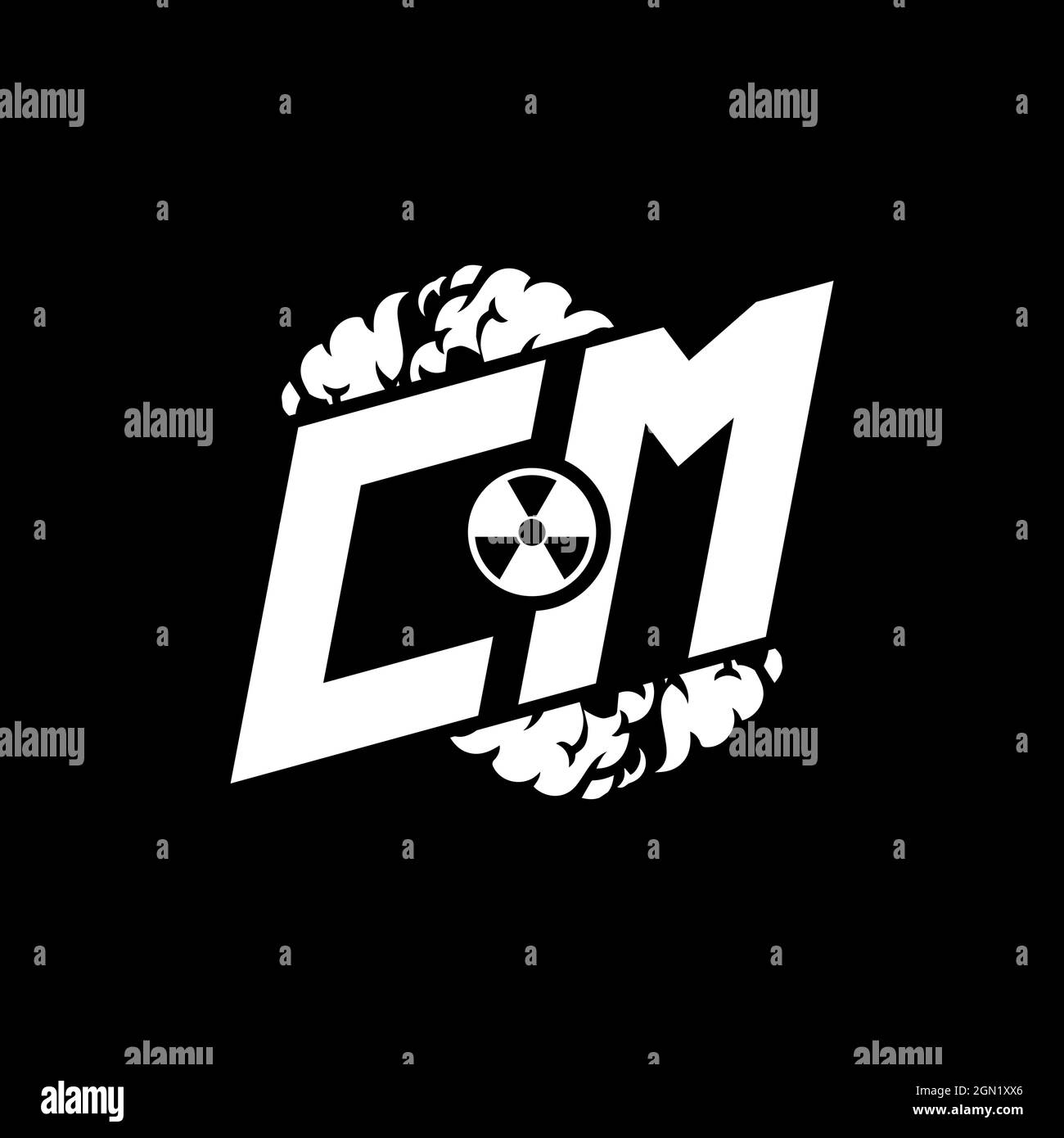 CM Initial ESport Monogram with Shape and Smoke Style template vector Stock Vector