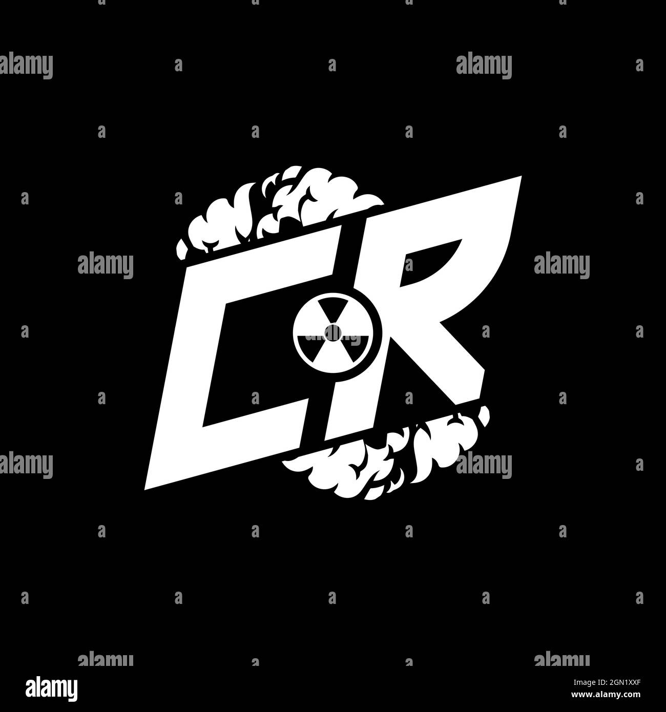 CR Initial ESport Monogram with Shape and Smoke Style template vector Stock Vector