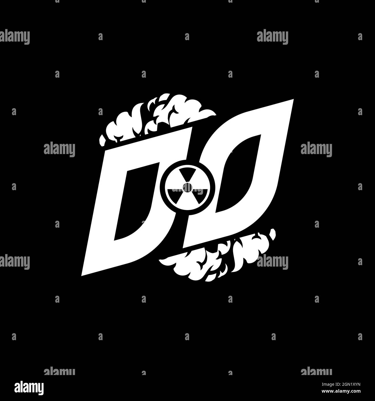 DO Initial ESport Monogram with Shape and Smoke Style template vector Stock Vector