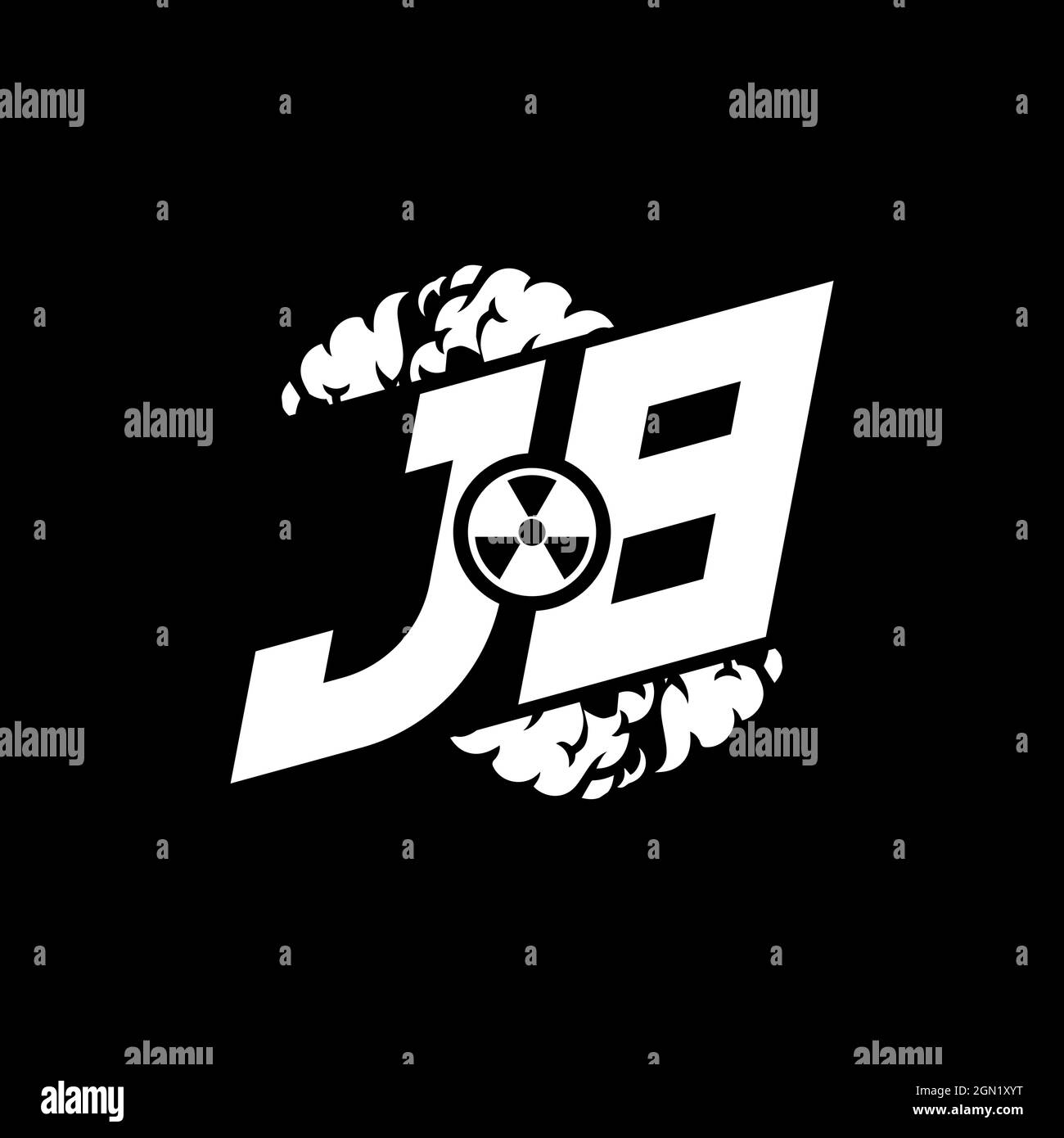 JB Initial ESport Monogram with Shape and Smoke Style template vector Stock Vector