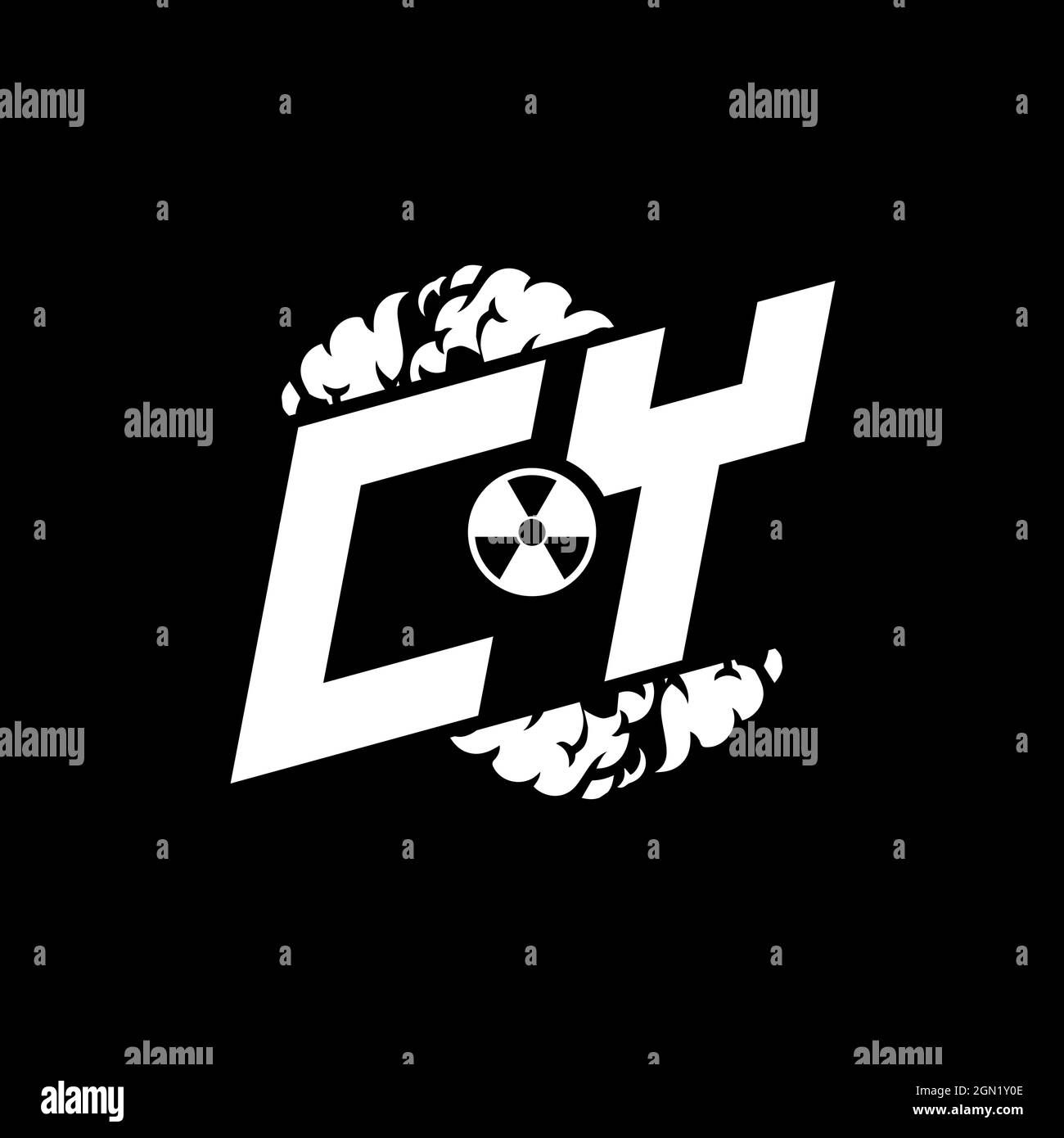 CY Initial ESport Monogram with Shape and Smoke Style template vector Stock Vector