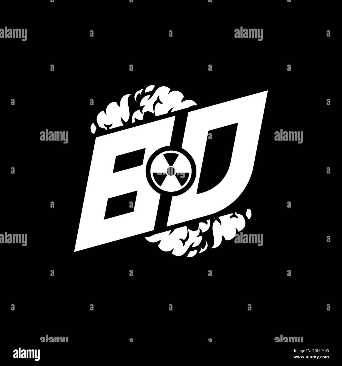 BD Initial ESport Monogram with Shape and Smoke Style template vector Stock Vector