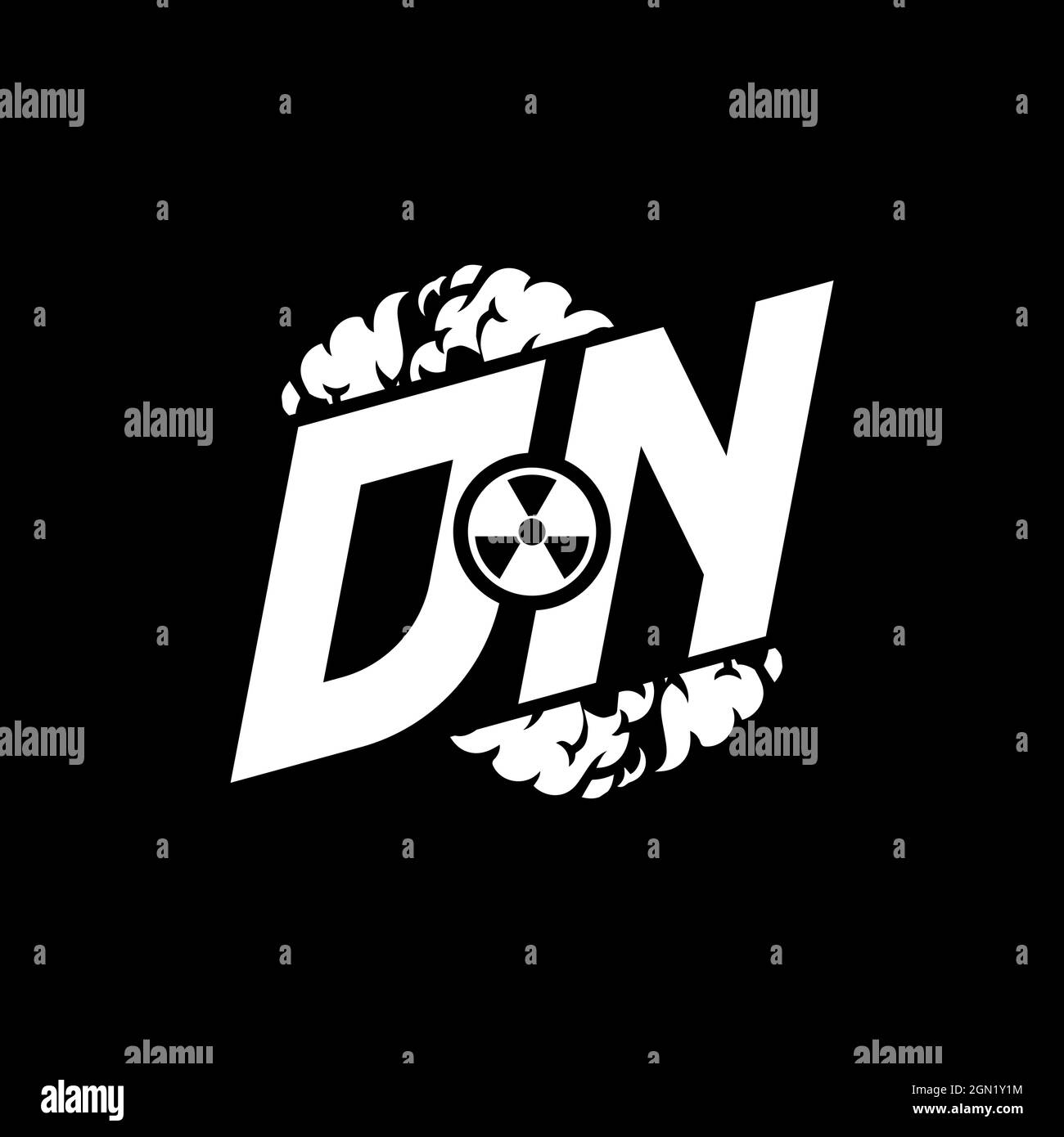 DN Initial ESport Monogram with Shape and Smoke Style template vector Stock Vector