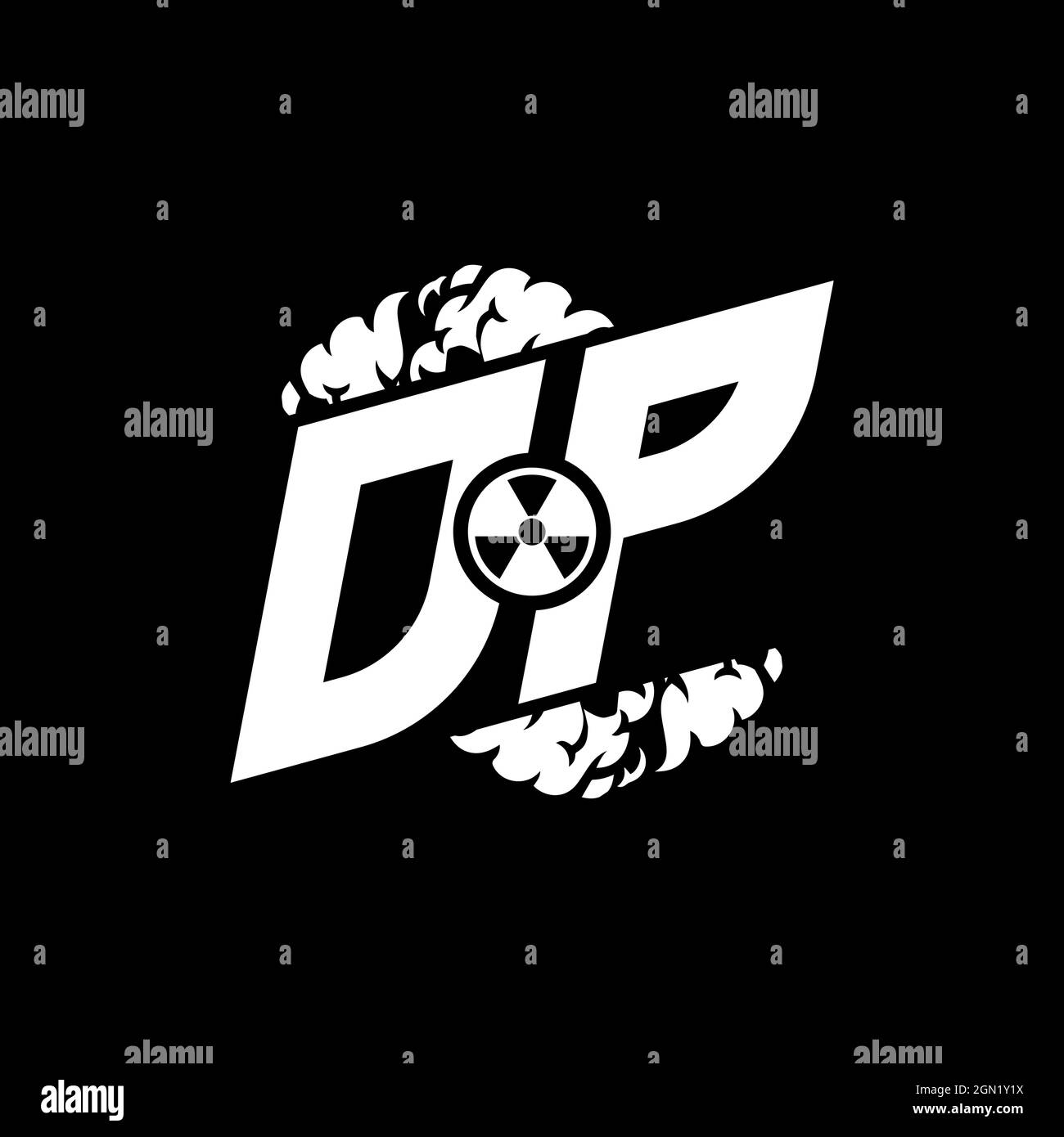 DP Initial ESport Monogram with Shape and Smoke Style template vector Stock Vector