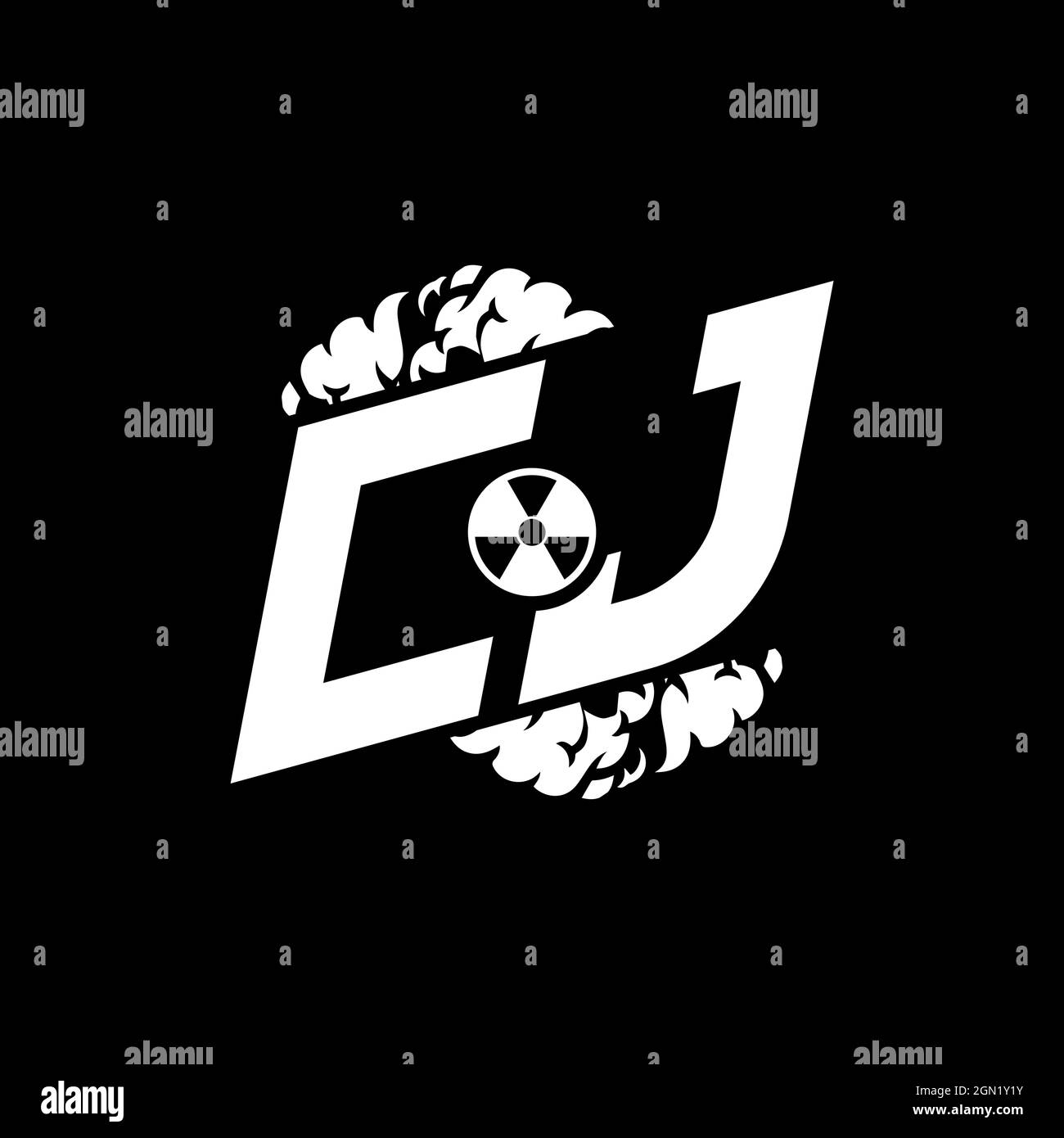 CJ Initial ESport Monogram with Shape and Smoke Style template vector Stock Vector