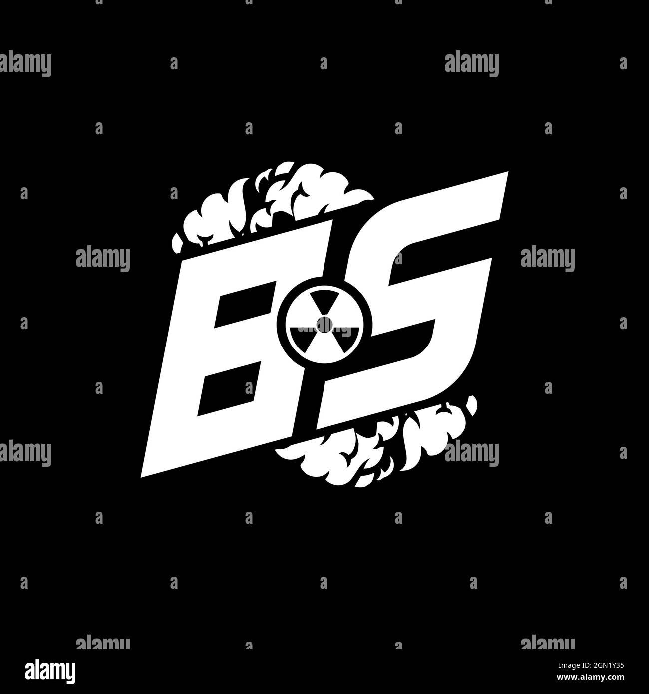 BS Initial ESport Monogram with Shape and Smoke Style template vector Stock Vector
