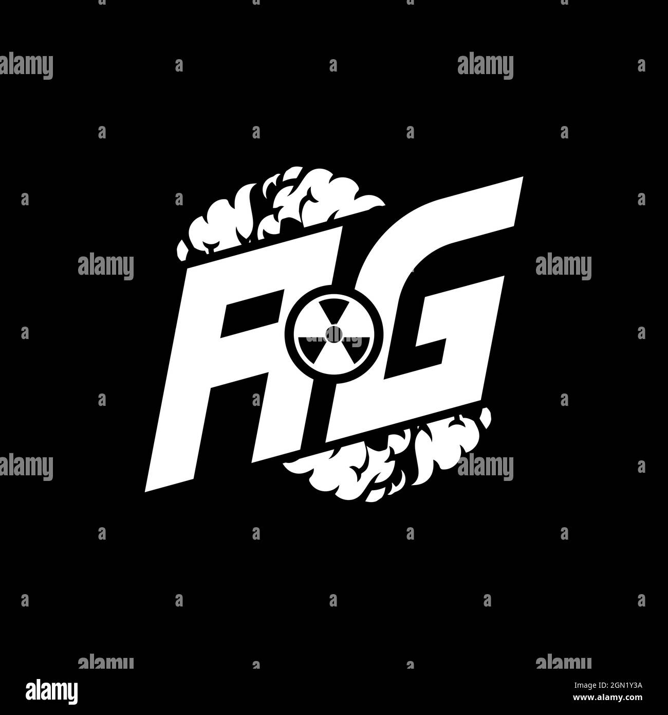AG Initial ESport Monogram with Shape and Smoke Style template vector Stock Vector