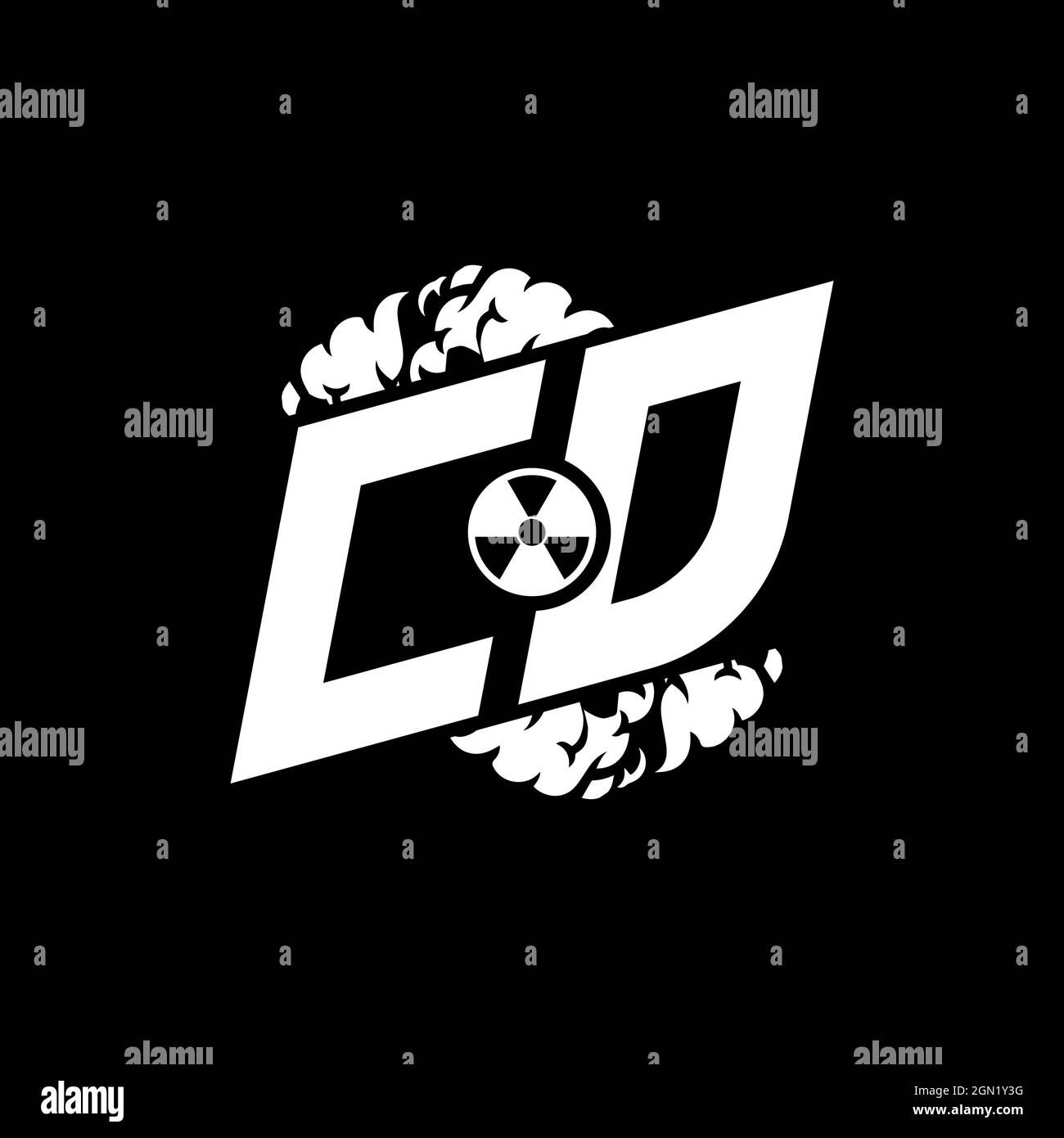 CD Initial ESport Monogram with Shape and Smoke Style template vector Stock Vector