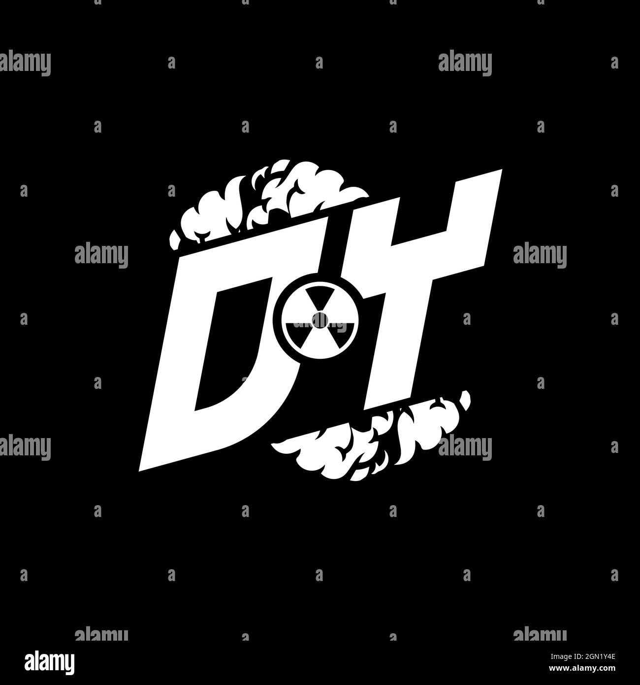 DY Initial ESport Monogram with Shape and Smoke Style template vector Stock Vector