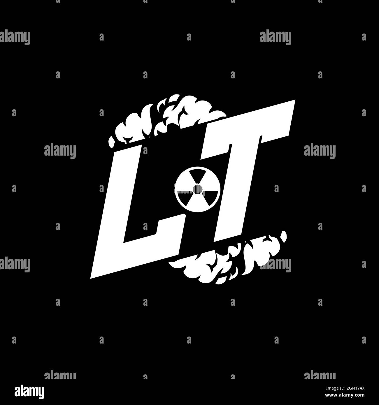 LT Initial ESport Monogram with Shape and Smoke Style template vector Stock Vector