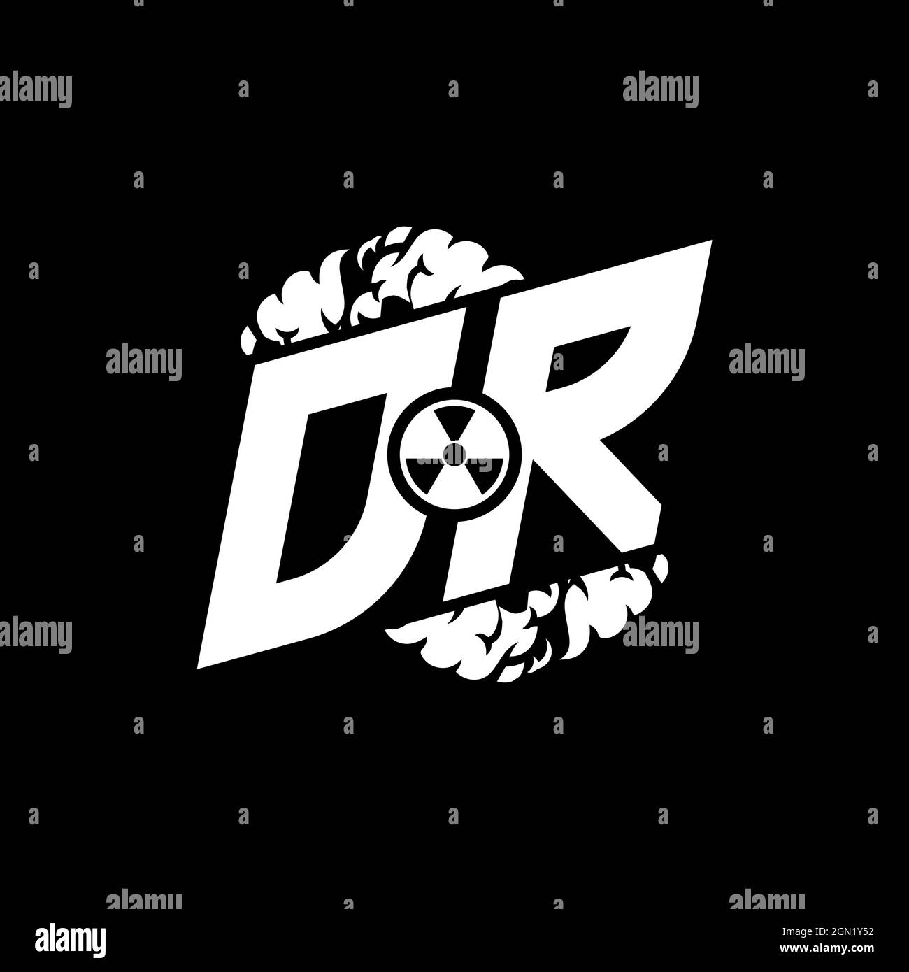 DR Initial ESport Monogram with Shape and Smoke Style template vector Stock Vector