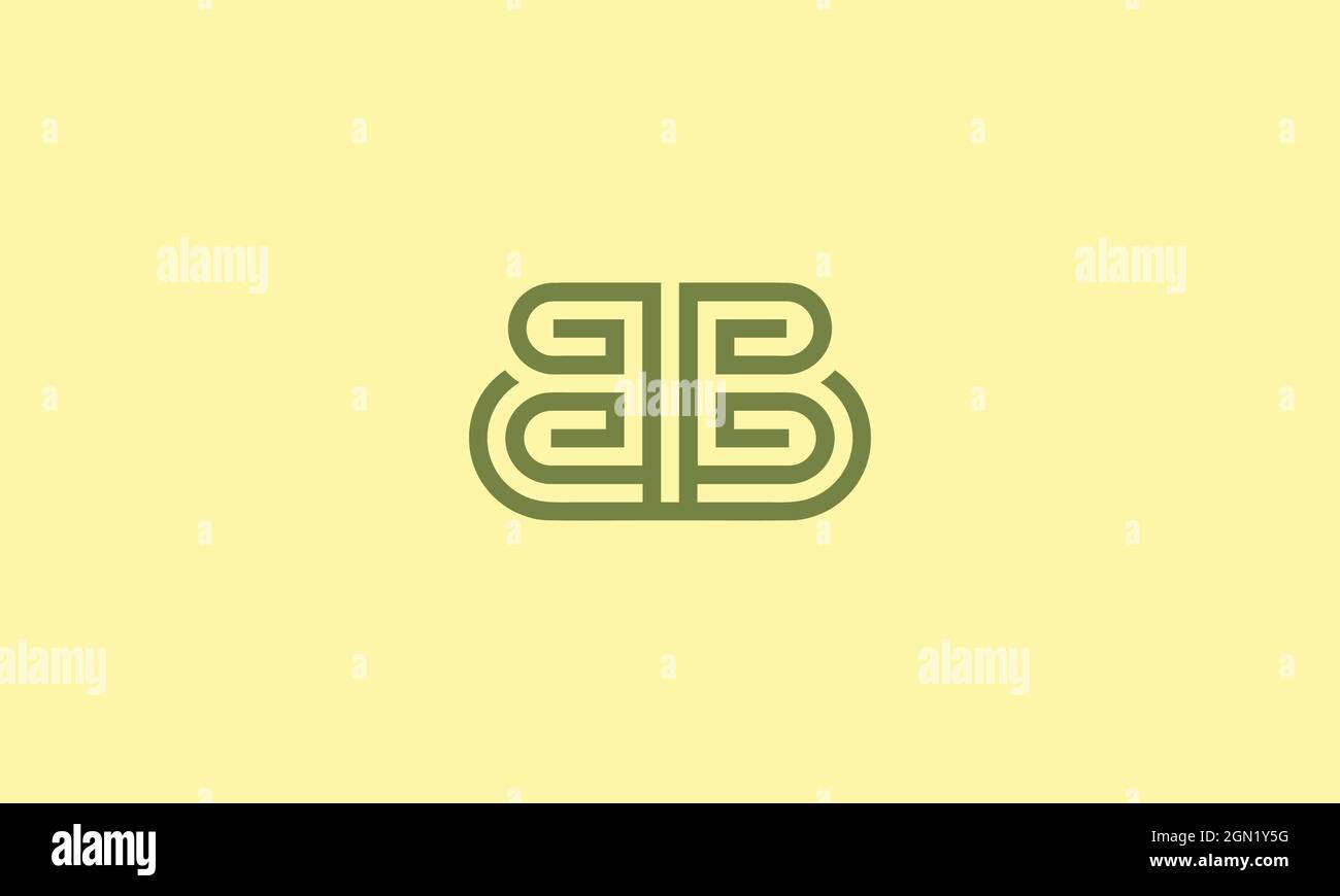 LETTER B AND BUTTERFLY LOGO DESIGN WITH NEGATIVE SPACE EFFECT Stock Vector