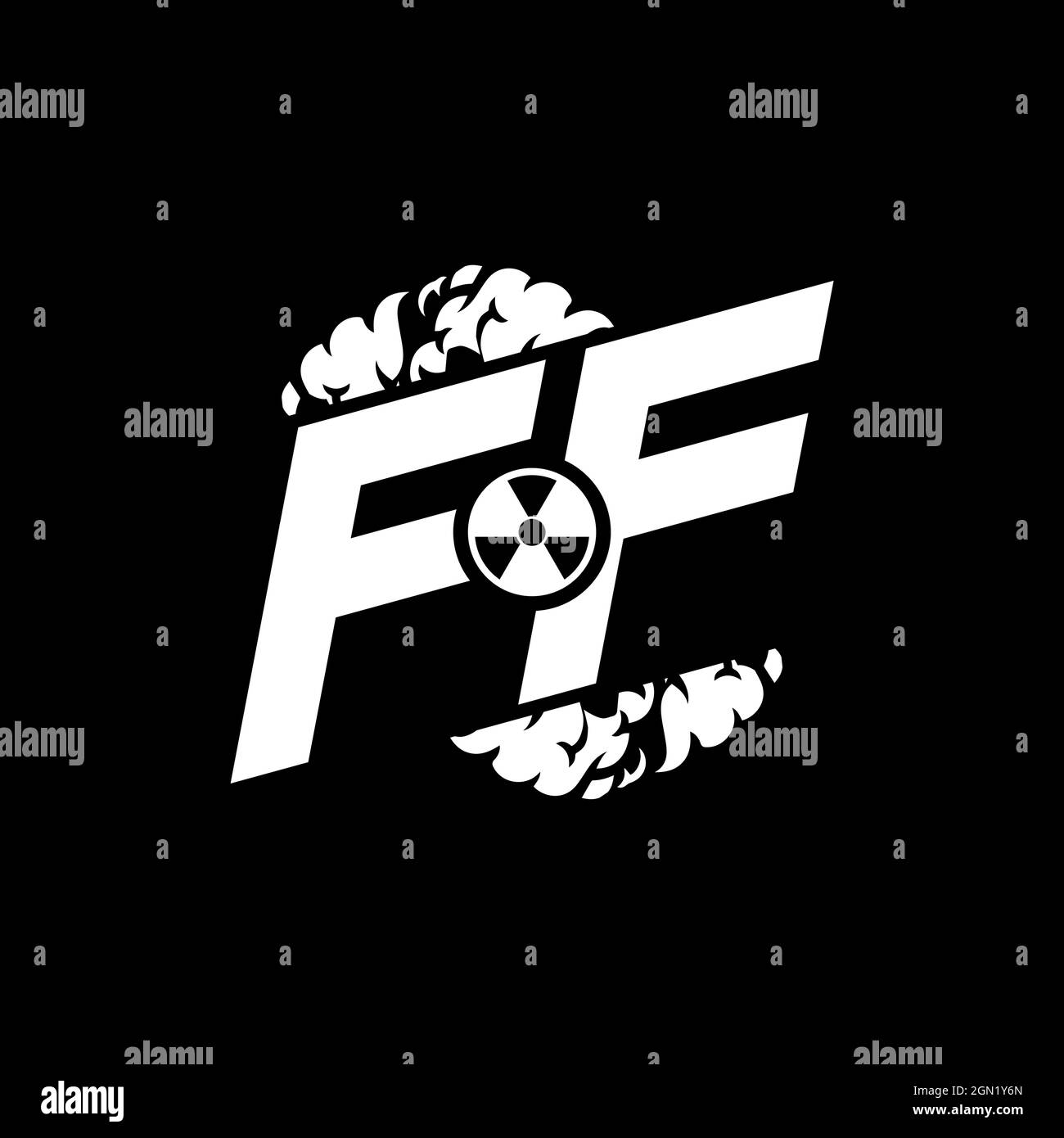 FF Initial ESport Monogram with Shape and Smoke Style template vector Stock Vector