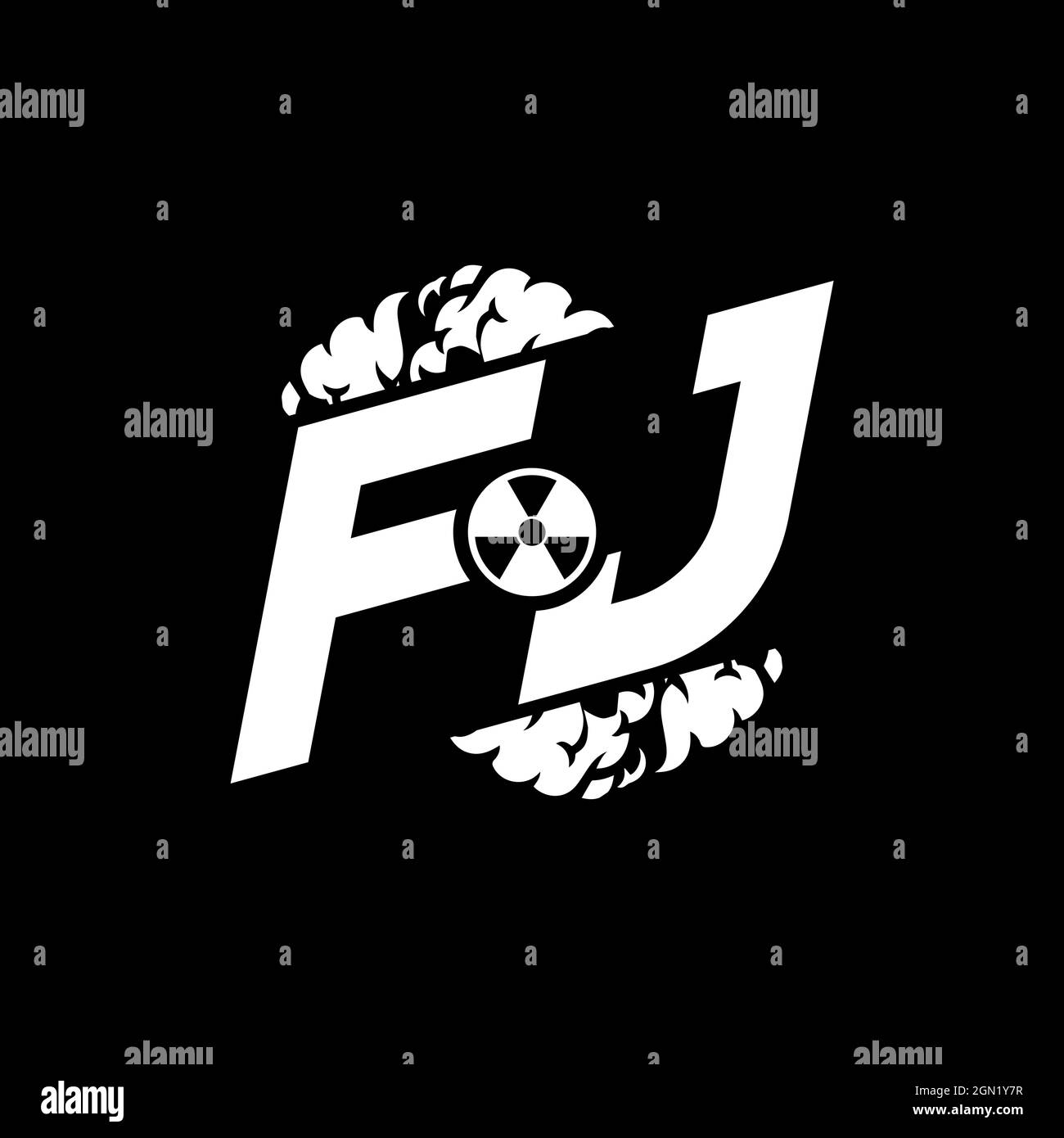 FJ Initial ESport Monogram with Shape and Smoke Style template vector ...
