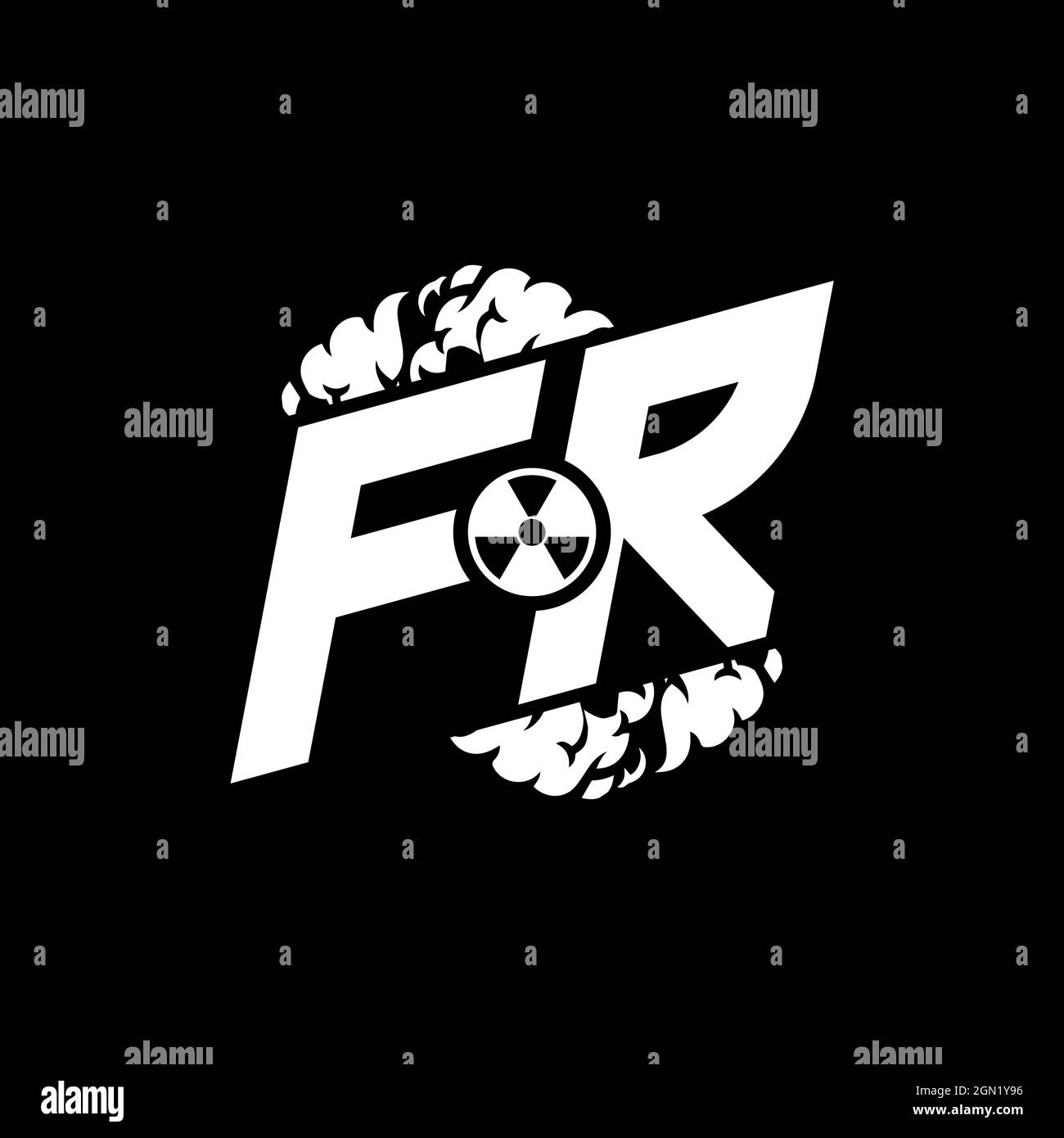 FR Initial ESport Monogram with Shape and Smoke Style template vector Stock Vector