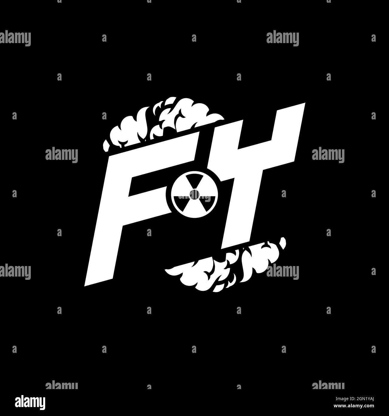 FY Initial ESport Monogram with Shape and Smoke Style template vector Stock Vector