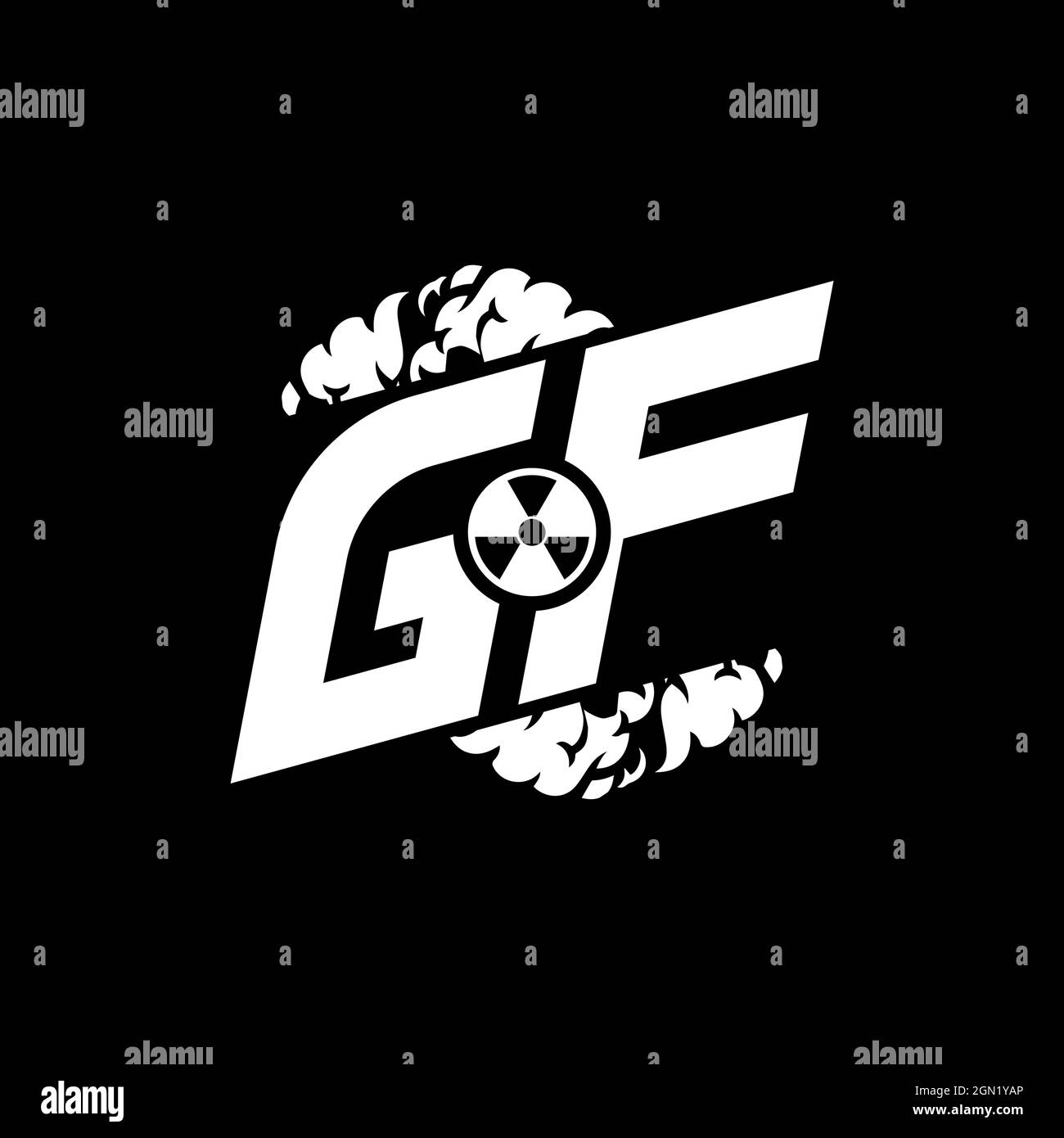 GF Initial ESport Monogram with Shape and Smoke Style template vector Stock Vector