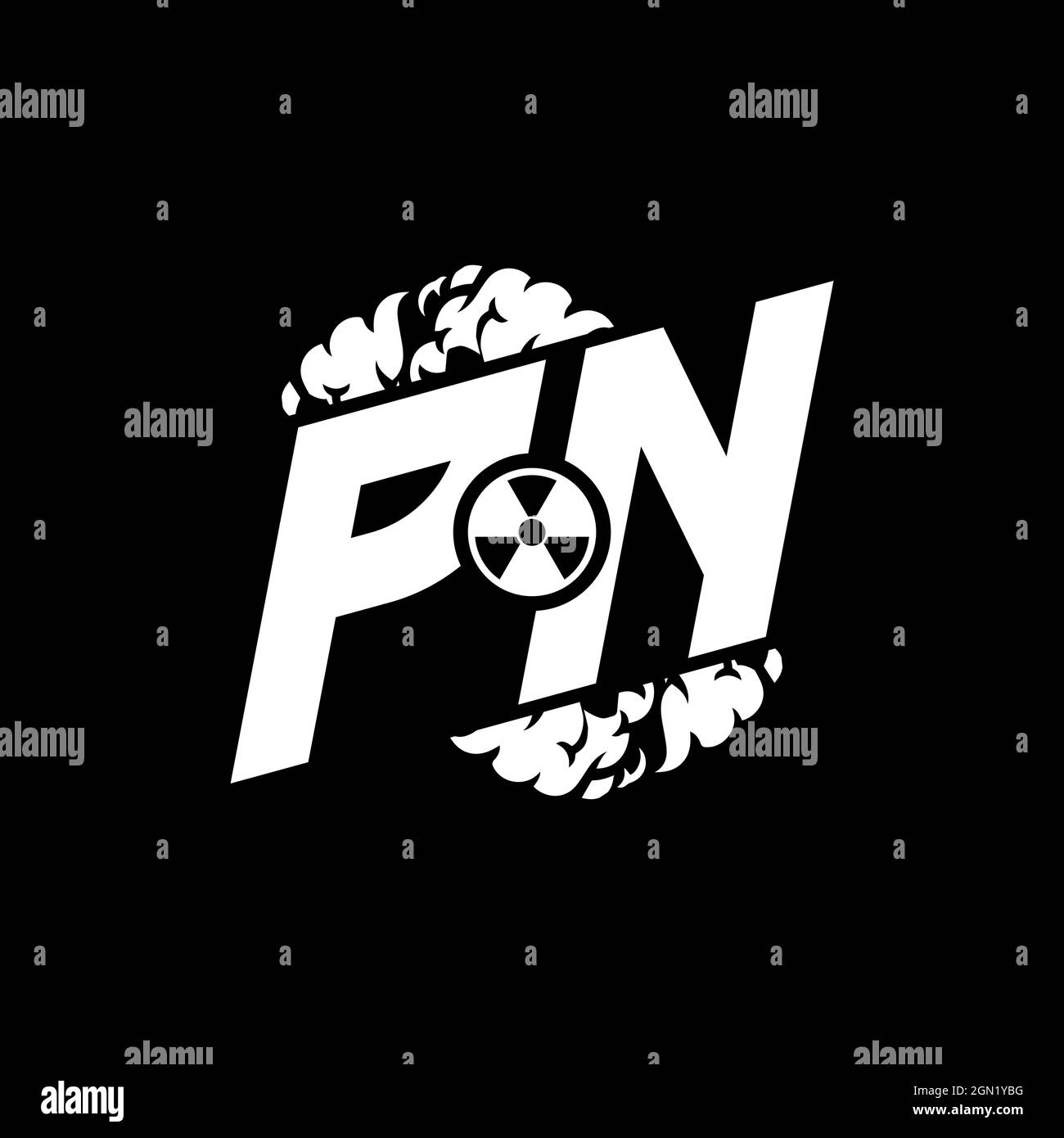 PN Initial ESport Monogram with Shape and Smoke Style template vector Stock Vector