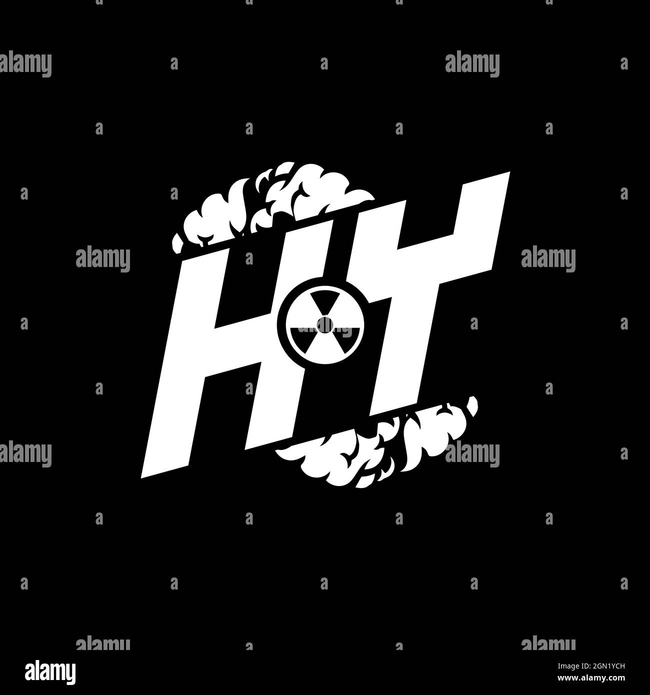 HY Initial ESport Monogram with Shape and Smoke Style template vector Stock Vector